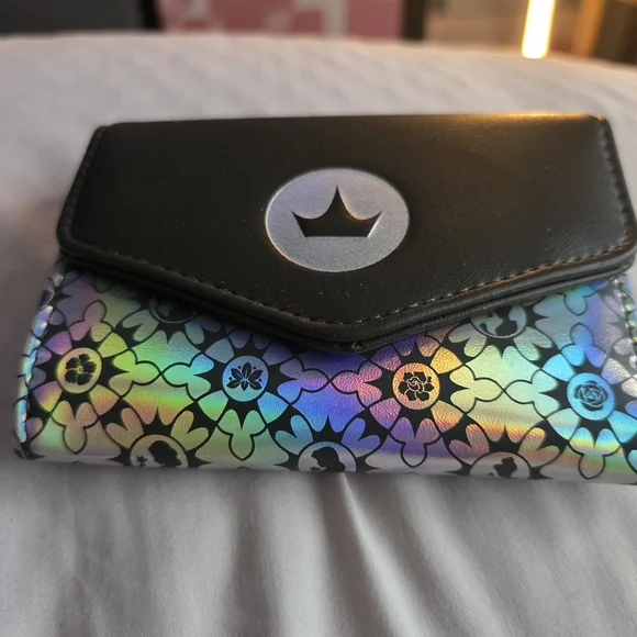 Disney Disney 100 Years Of Wonder Princess Black Iridescent Women's Wallet NWT | Sz: one size | Color: White gray